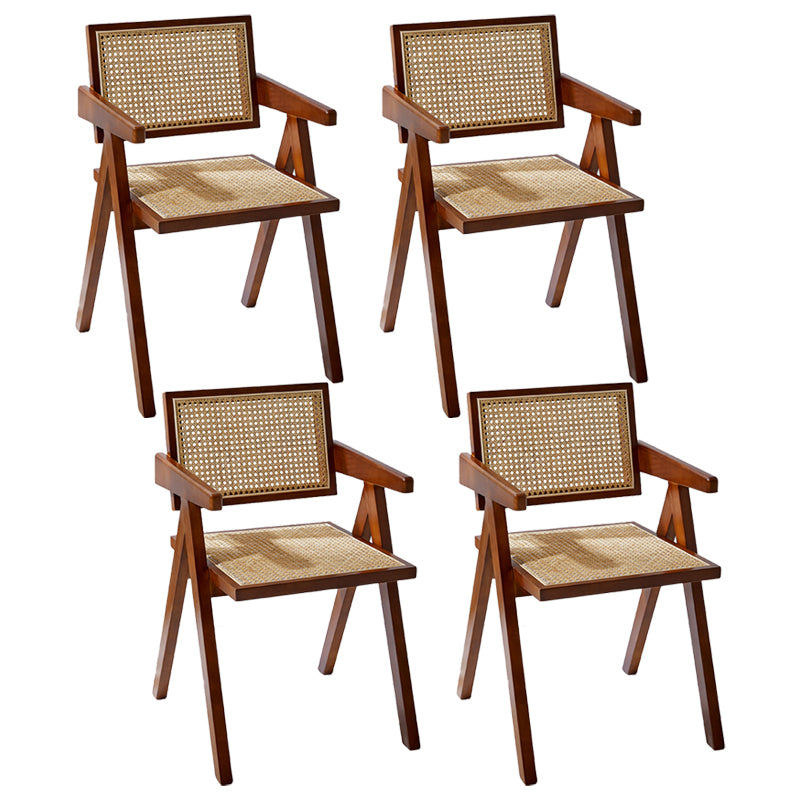 Wooden Dining Side Chairs Modern Indoor-Outdoor Open Back Dining Chair, 20'' Wide