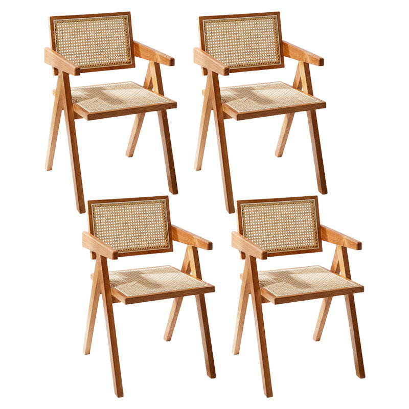 Wooden Dining Side Chairs Modern Indoor-Outdoor Open Back Dining Chair, 20'' Wide