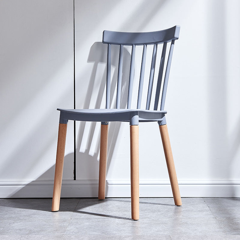 Glam Style Wooden Side Chair Matte Finish Windsor Back Dining Chair for Coffee Shop