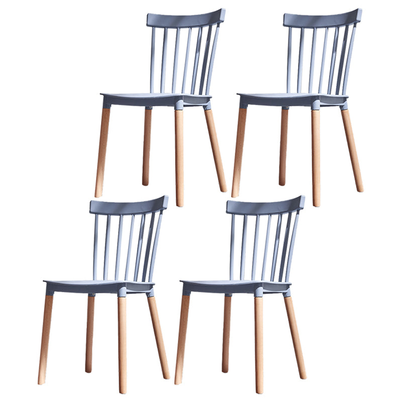 Glam Style Wooden Side Chair Matte Finish Windsor Back Dining Chair for Coffee Shop