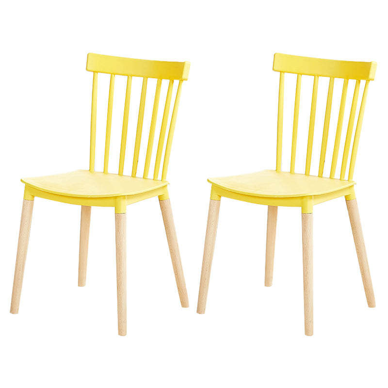 Glam Style Wooden Side Chair Matte Finish Windsor Back Dining Chair for Coffee Shop