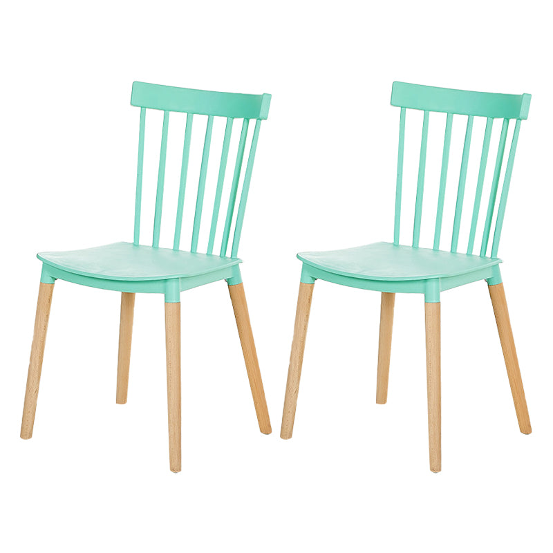 Glam Style Wooden Side Chair Matte Finish Windsor Back Dining Chair for Coffee Shop