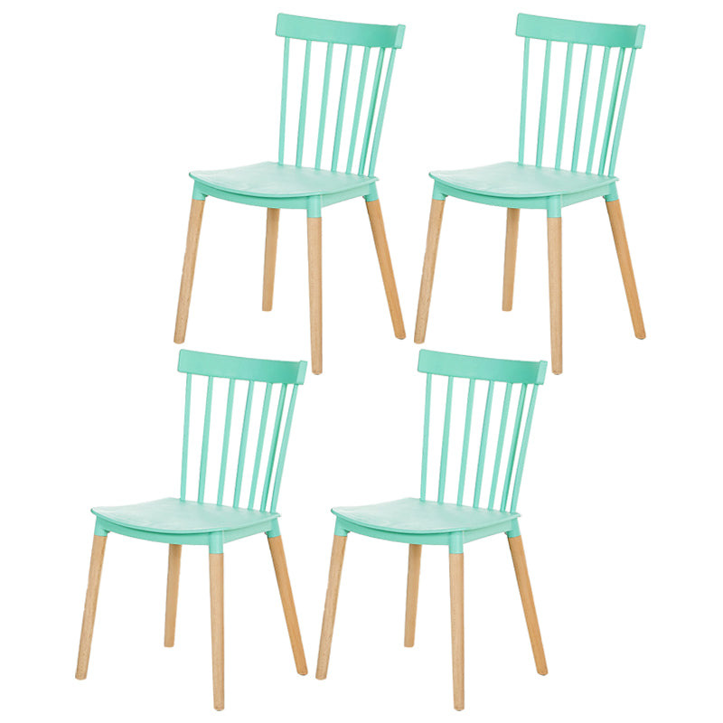 Glam Style Wooden Side Chair Matte Finish Windsor Back Dining Chair for Coffee Shop