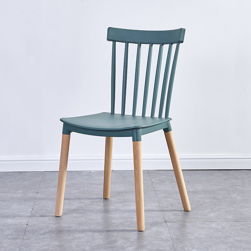 Glam Style Wooden Side Chair Matte Finish Windsor Back Dining Chair for Coffee Shop