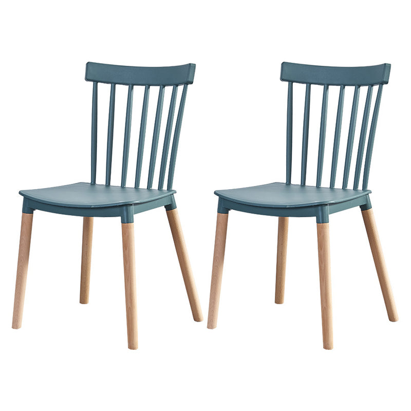 Glam Style Wooden Side Chair Matte Finish Windsor Back Dining Chair for Coffee Shop