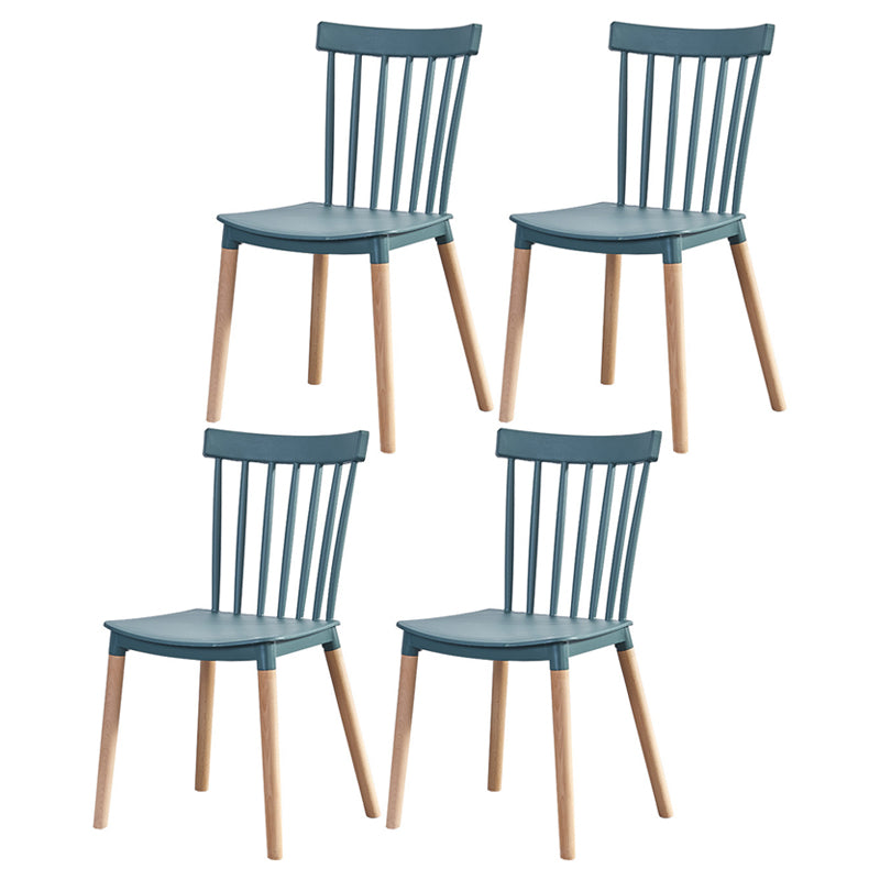 Glam Style Wooden Side Chair Matte Finish Windsor Back Dining Chair for Coffee Shop