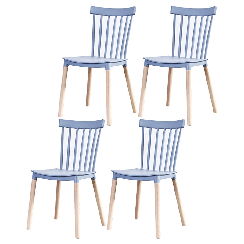 Glam Style Wooden Side Chair Matte Finish Windsor Back Dining Chair for Coffee Shop