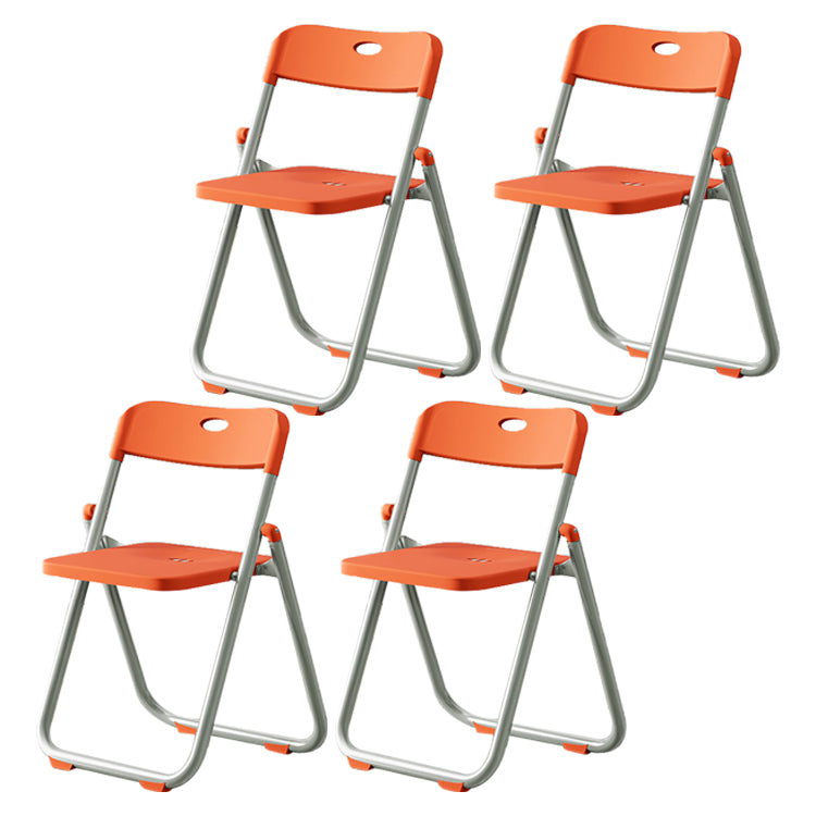 Chaise de salle à manger contemporaine en plastique, chaise à dossier ouvert avec 4 pieds pour usage domestique