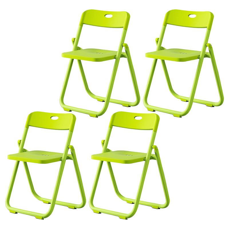 Chaise de salle à manger contemporaine en plastique, chaise à dossier ouvert avec 4 pieds pour usage domestique