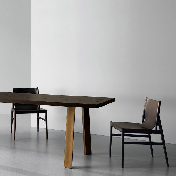 Chaise latérale en bois massif de style moderne, chaise de salle à manger à dossier solide pour salle à manger
