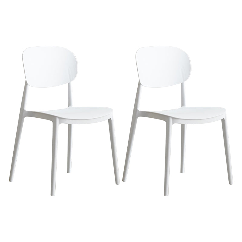 Glam Style Plastic Side Chair Matte Finish Open Back Dining Chair for Home