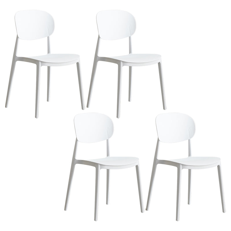 Glam Style Plastic Side Chair Matte Finish Open Back Dining Chair for Home
