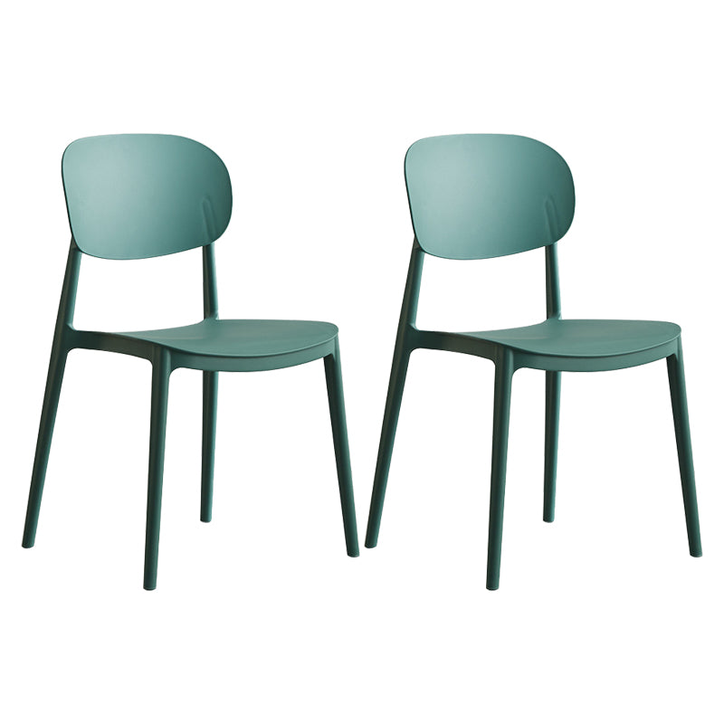 Glam Style Plastic Side Chair Matte Finish Open Back Dining Chair for Home