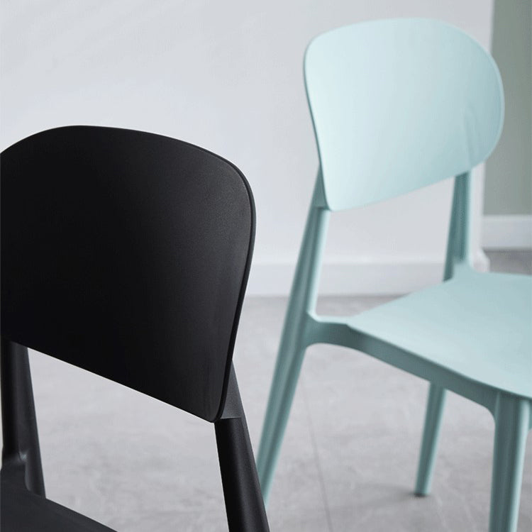 Glam Style Plastic Side Chair Matte Finish Open Back Dining Chair for Home