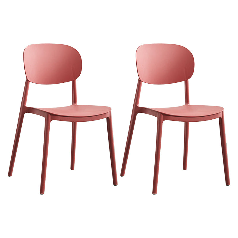 Glam Style Plastic Side Chair Matte Finish Open Back Dining Chair for Home