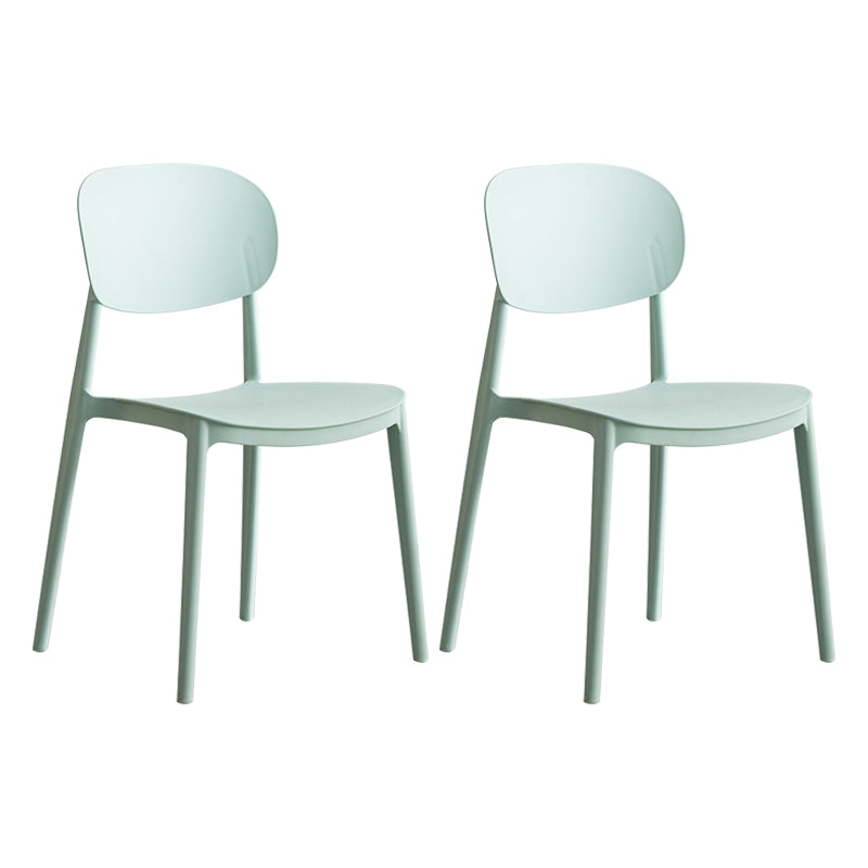 Glam Style Plastic Side Chair Matte Finish Open Back Dining Chair for Home