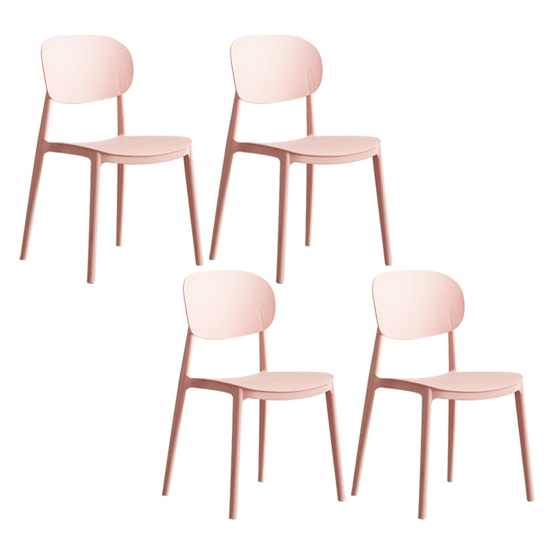 Glam Style Plastic Side Chair Matte Finish Open Back Dining Chair for Home