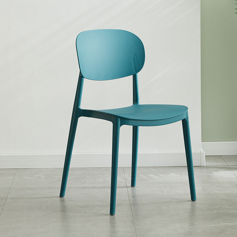 Glam Style Plastic Side Chair Matte Finish Open Back Dining Chair for Home