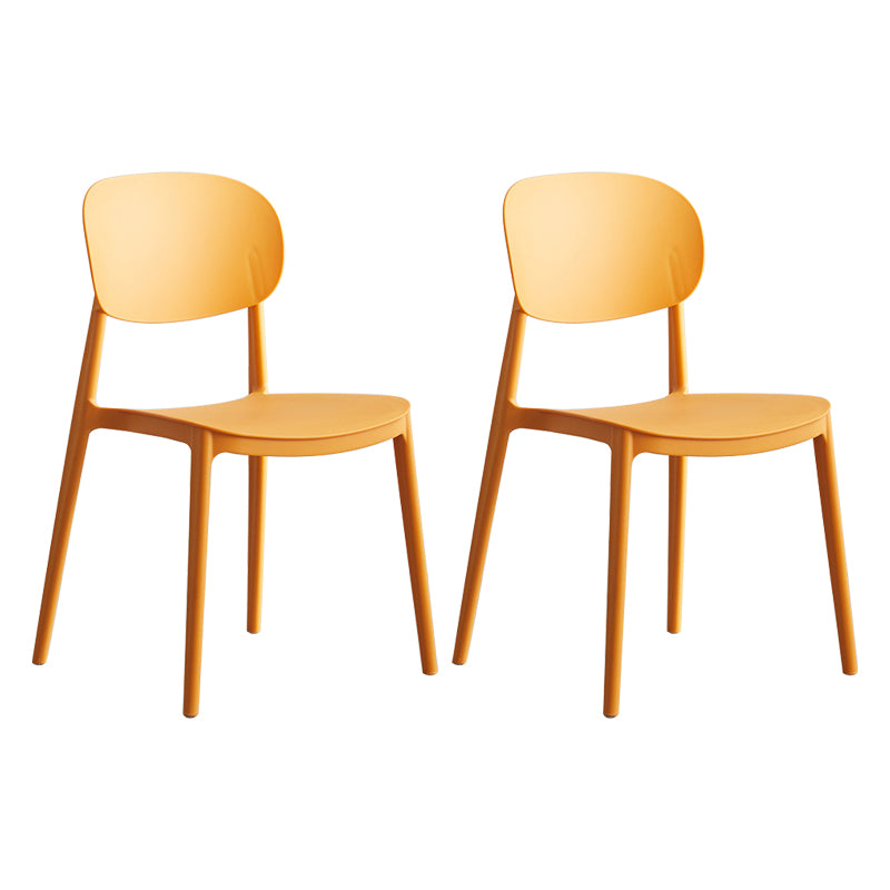 Glam Style Plastic Side Chair Matte Finish Open Back Dining Chair for Home