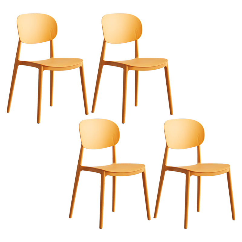 Glam Style Plastic Side Chair Matte Finish Open Back Dining Chair for Home