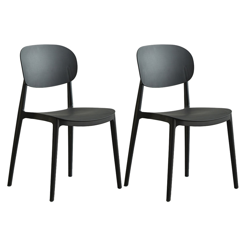 Glam Style Plastic Side Chair Matte Finish Open Back Dining Chair for Home