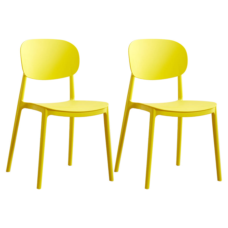 Glam Style Plastic Side Chair Matte Finish Open Back Dining Chair for Home