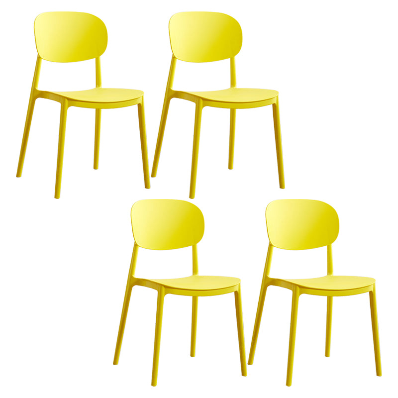 Glam Style Plastic Side Chair Matte Finish Open Back Dining Chair for Home