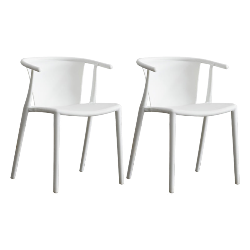 Multicolor Plastic Dining Armchair Contemporary Style Chair for Dining Room