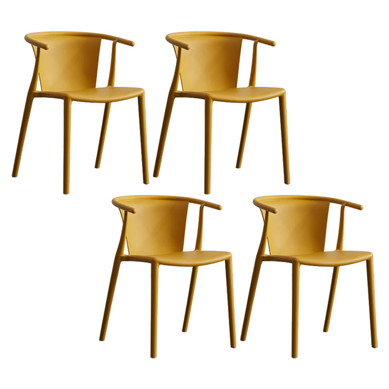 Multicolor Plastic Dining Armchair Contemporary Style Chair for Dining Room