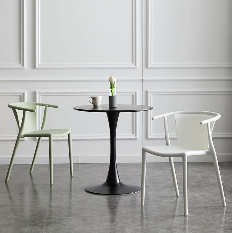 Fauteuil de salle à manger en plastique multicolore, chaise de style contemporain pour salle à manger