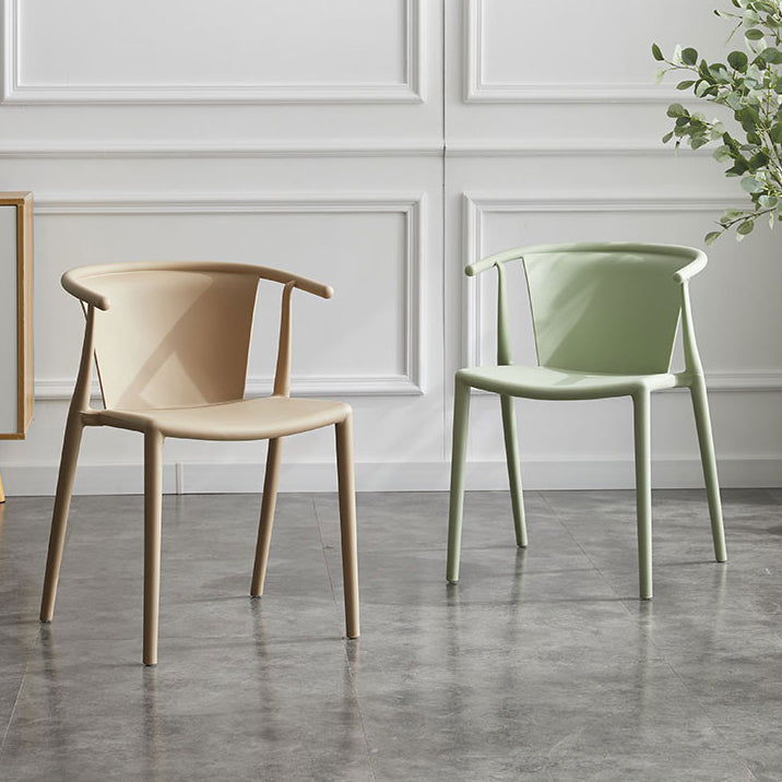 Multicolor Plastic Dining Armchair Contemporary Style Chair for Dining Room
