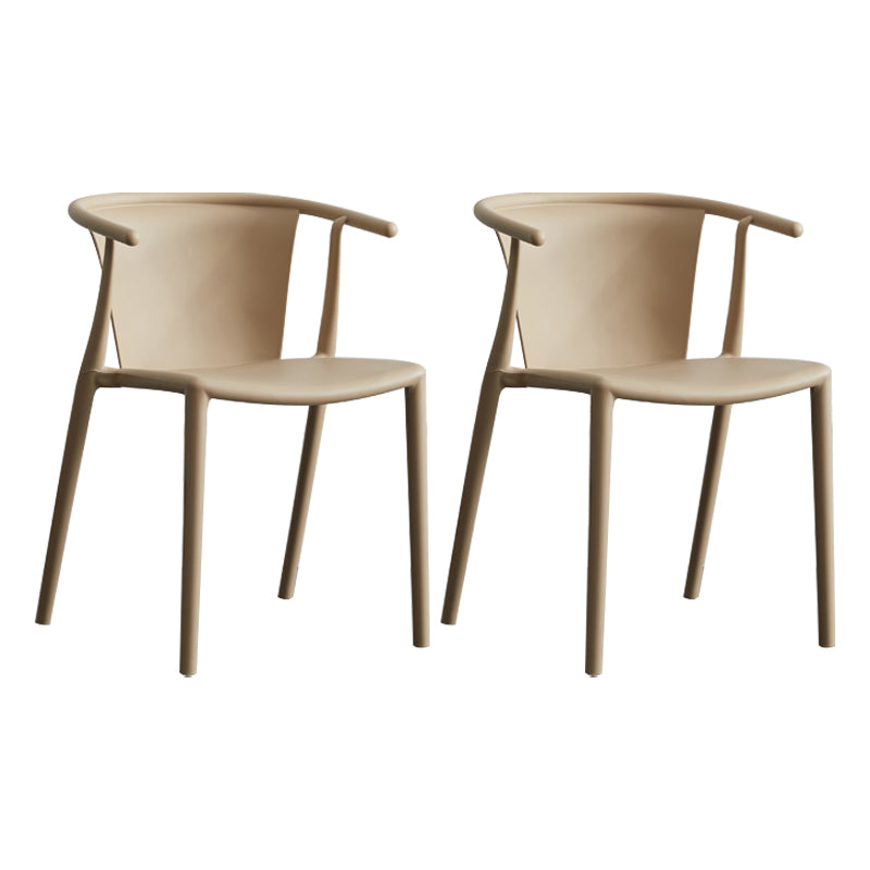 Multicolor Plastic Dining Armchair Contemporary Style Chair for Dining Room