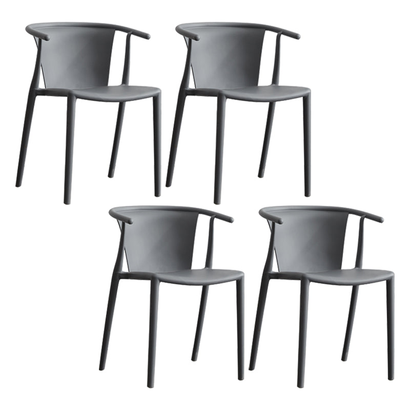 Multicolor Plastic Dining Armchair Contemporary Style Chair for Dining Room