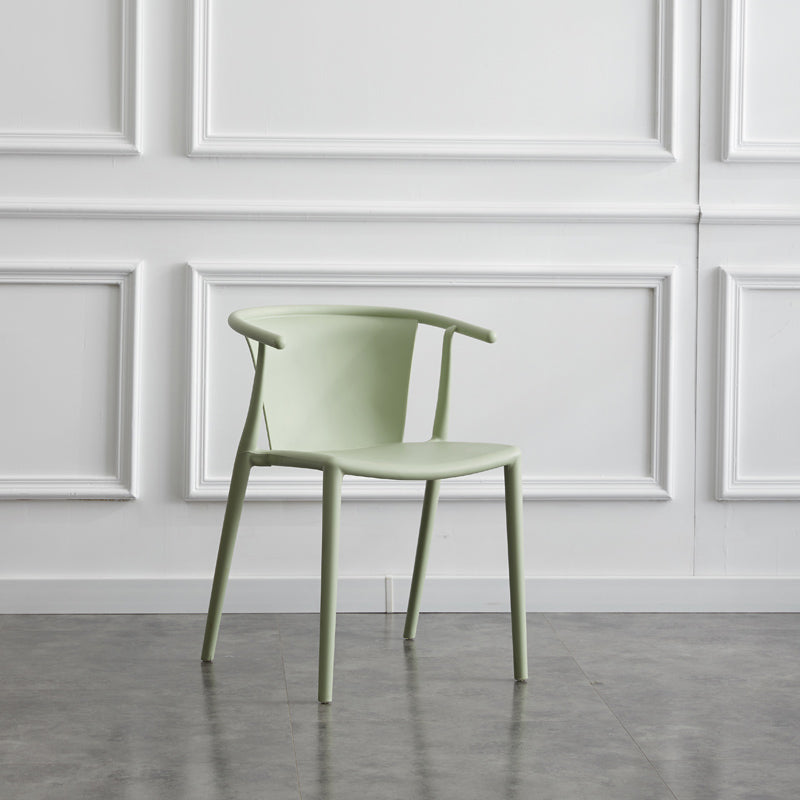 Multicolor Plastic Dining Armchair Contemporary Style Chair for Dining Room
