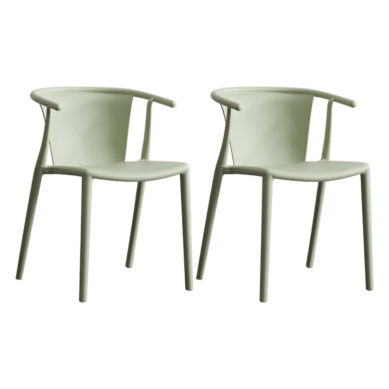 Multicolor Plastic Dining Armchair Contemporary Style Chair for Dining Room