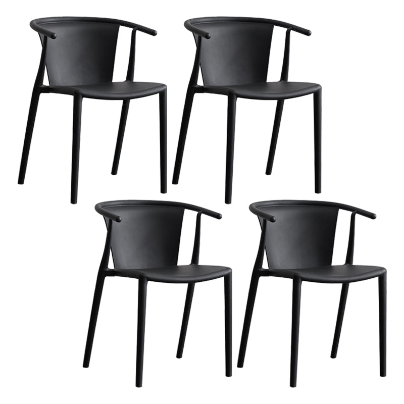Multicolor Plastic Dining Armchair Contemporary Style Chair for Dining Room