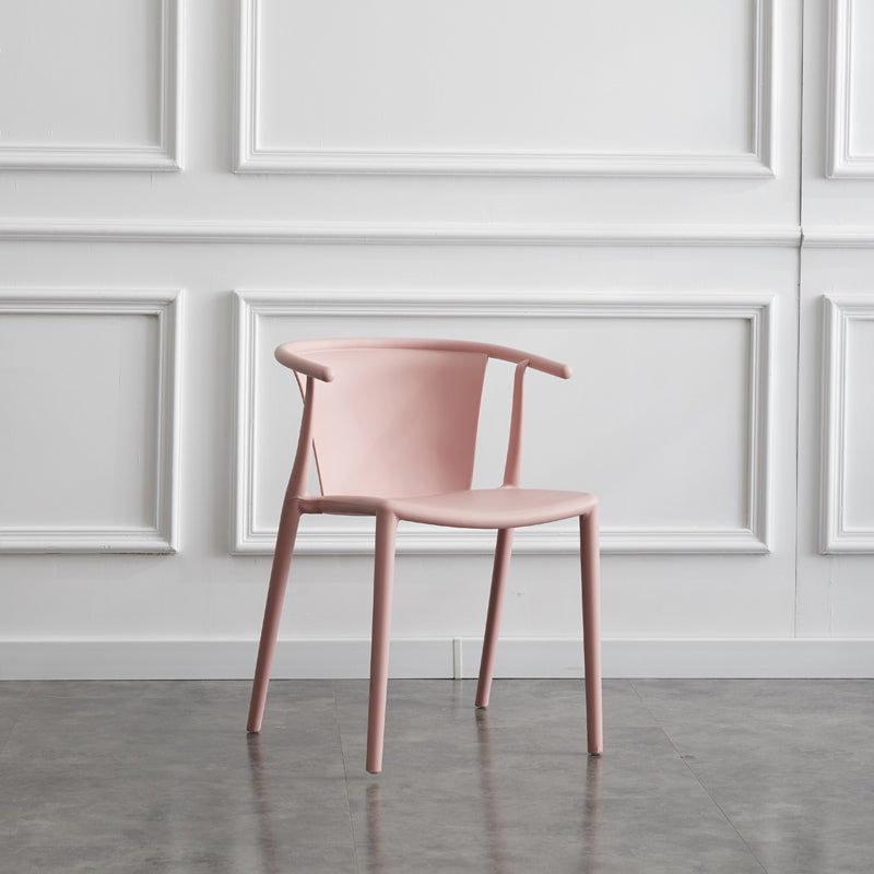 Multicolor Plastic Dining Armchair Contemporary Style Chair for Dining Room