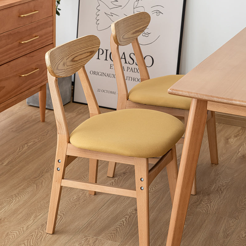 Chaise d'appoint de salle à manger à dossier ouvert d'intérieur en bois contemporain de 16'' de large