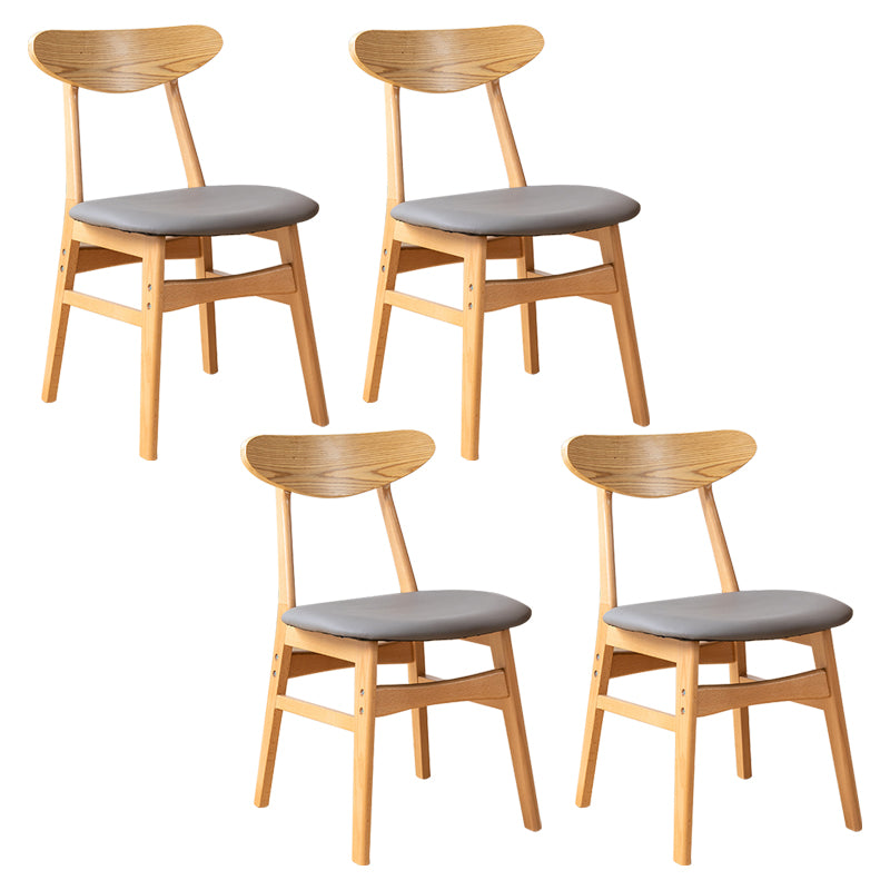 Chaise d'appoint de salle à manger à dossier ouvert d'intérieur en bois contemporain de 16'' de large