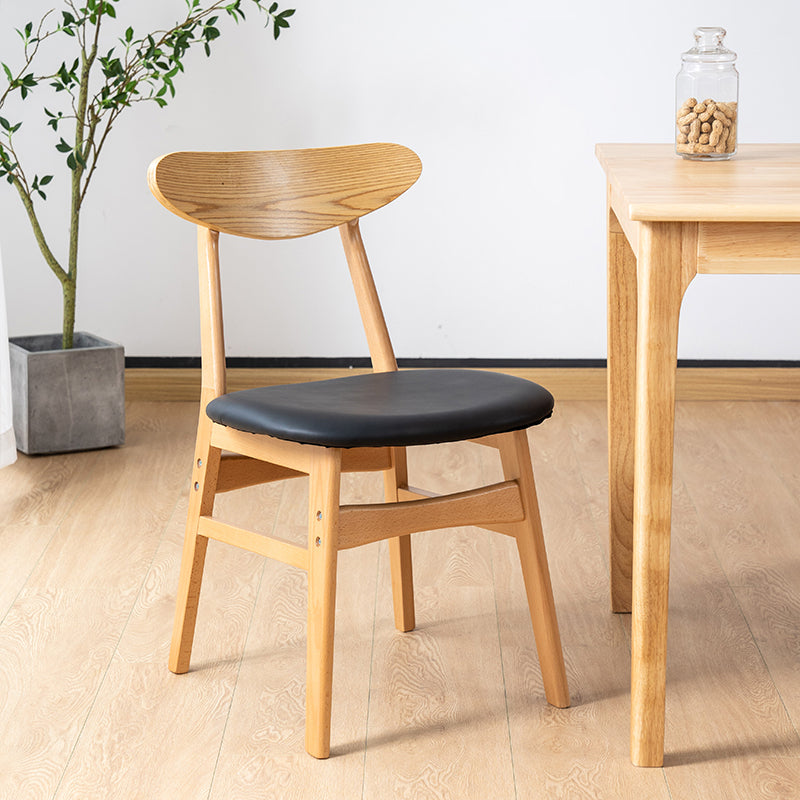 Chaise d'appoint de salle à manger à dossier ouvert d'intérieur en bois contemporain de 16'' de large