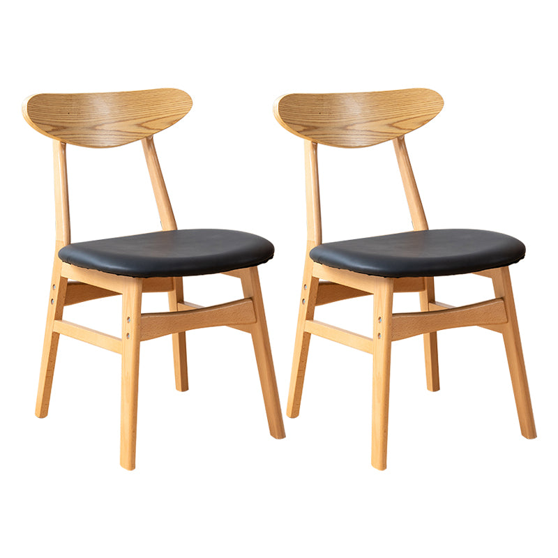 Chaise d'appoint de salle à manger à dossier ouvert d'intérieur en bois contemporain de 16'' de large