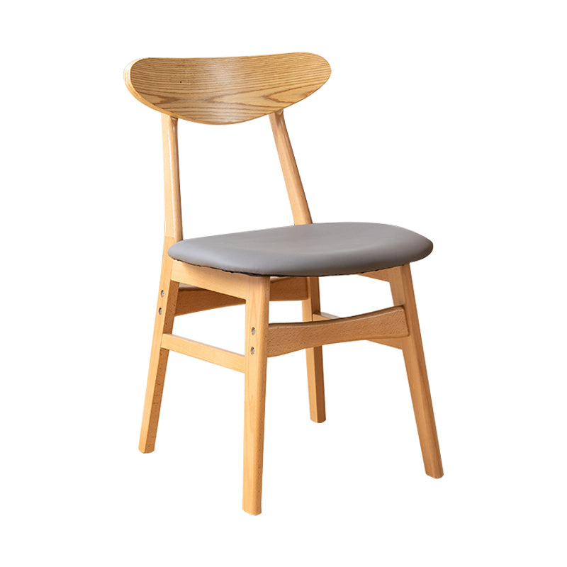 Chaise d'appoint de salle à manger à dossier ouvert d'intérieur en bois contemporain de 16'' de large
