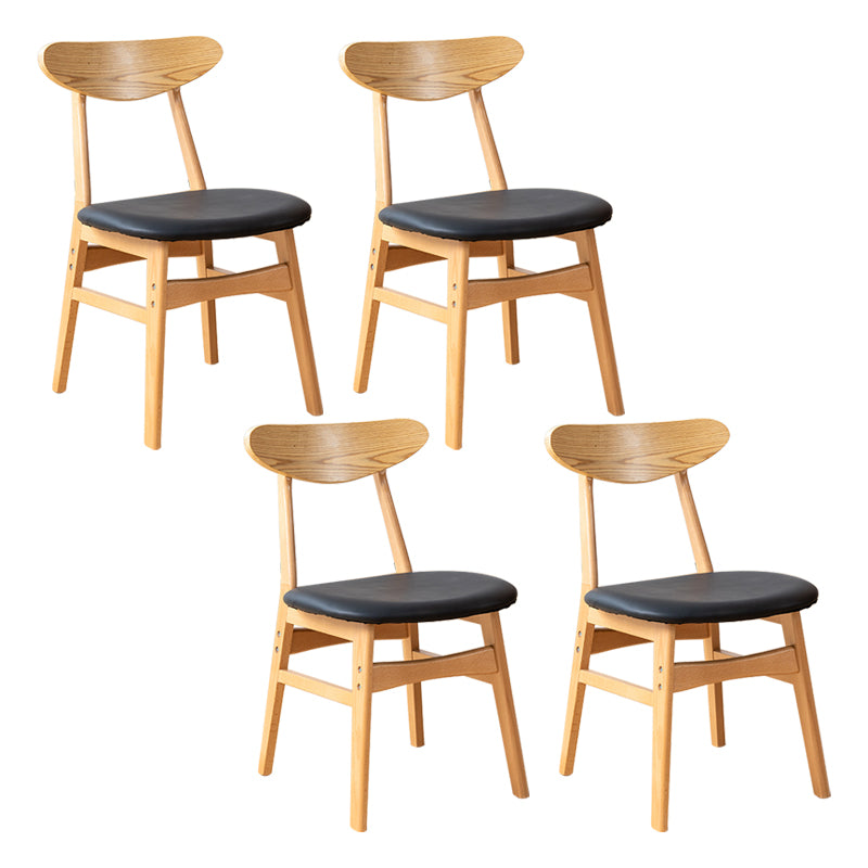 Chaise d'appoint de salle à manger à dossier ouvert d'intérieur en bois contemporain de 16'' de large