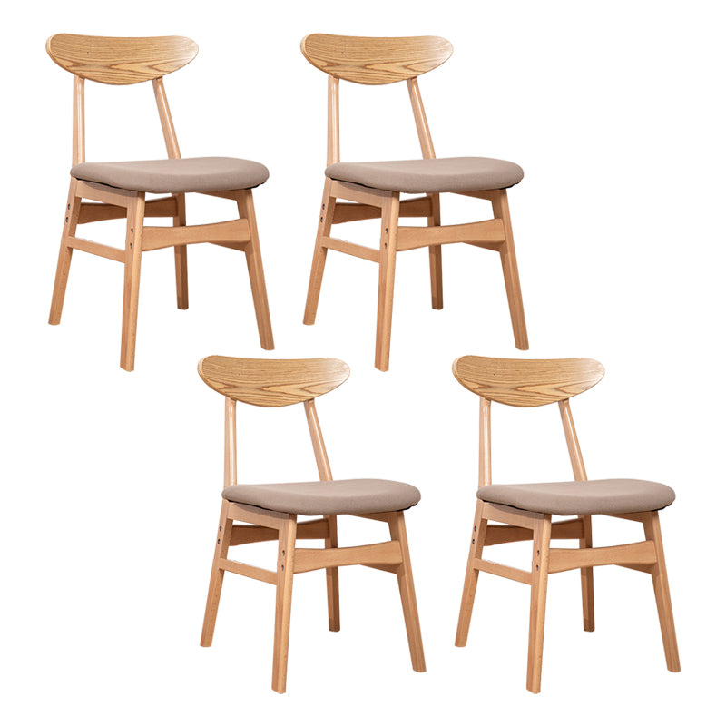 Chaise d'appoint de salle à manger à dossier ouvert d'intérieur en bois contemporain de 16'' de large
