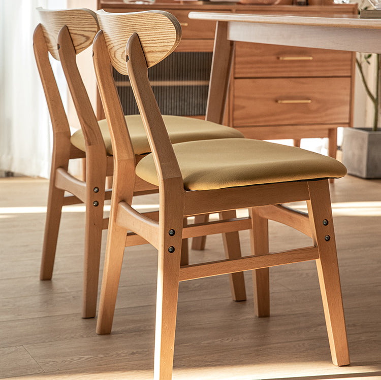 Chaise d'appoint de salle à manger à dossier ouvert d'intérieur en bois contemporain de 16'' de large