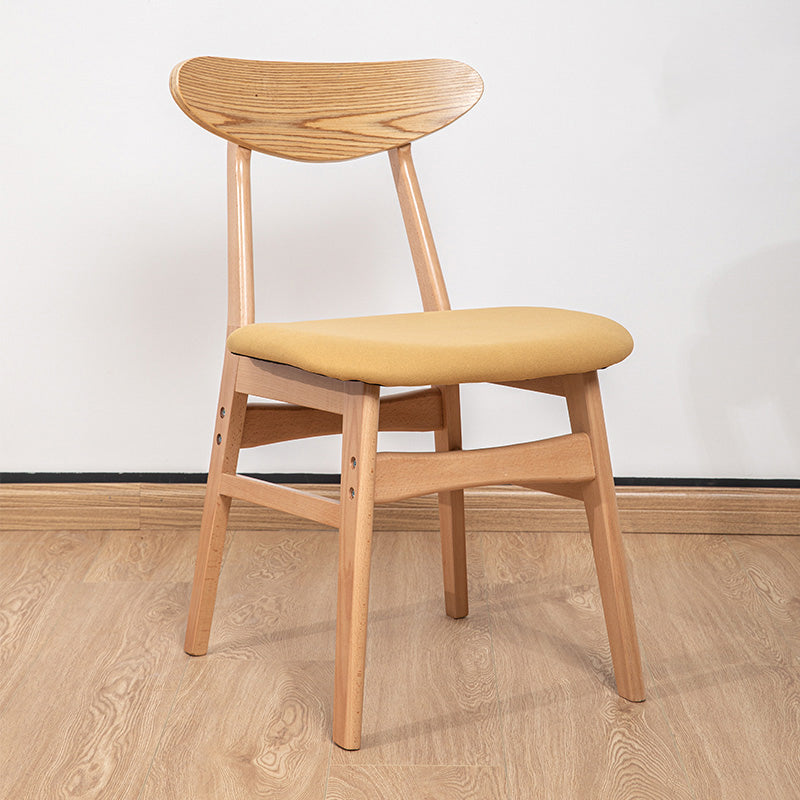 Chaise d'appoint de salle à manger à dossier ouvert d'intérieur en bois contemporain de 16'' de large
