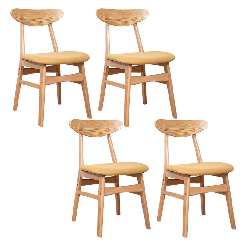 Chaise d'appoint de salle à manger à dossier ouvert d'intérieur en bois contemporain de 16'' de large