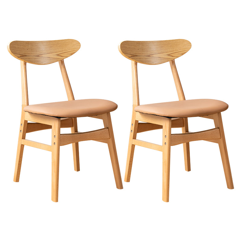 Chaise d'appoint de salle à manger à dossier ouvert d'intérieur en bois contemporain de 16'' de large