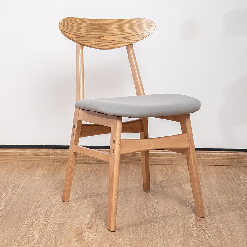 Chaise d'appoint de salle à manger à dossier ouvert d'intérieur en bois contemporain de 16'' de large