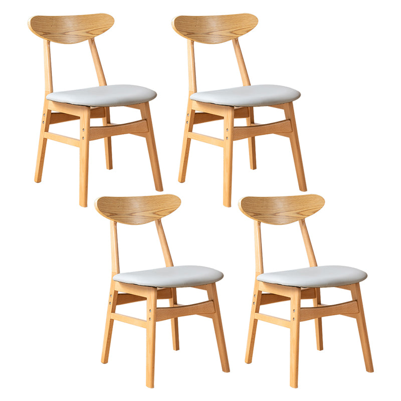 Chaise d'appoint de salle à manger à dossier ouvert d'intérieur en bois contemporain de 16'' de large